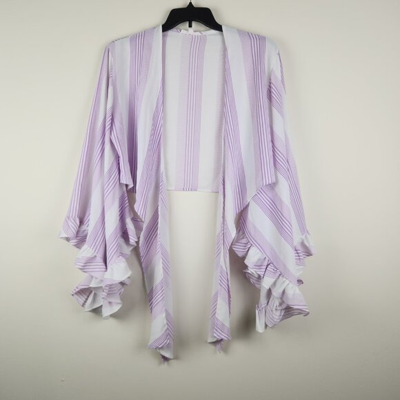 Hot & Delicious Size S Tie Front Boho Beachy Dramatic Sleeves with Ruffles Top - Picture 5 of 8